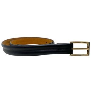 Remo Tulliani Mens Black Leather Italian Calfskin Belt Size 40 Business Career